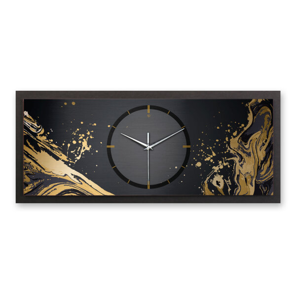Golden Liquid – Panora Metallic Wanduhr aus Alu...