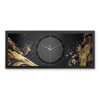 Golden Liquid – Panora Metallic Wanduhr aus Alu & MDF