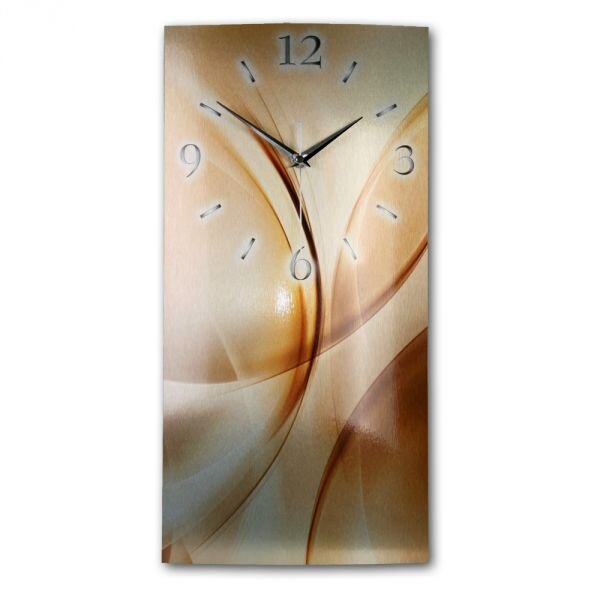 Goldline Metallic Designer-Wanduhr mit leisem Uhrwerk aus Alu