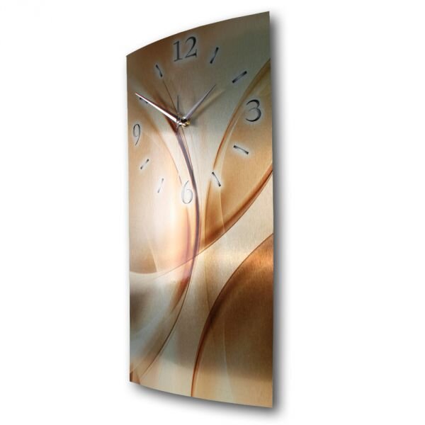 Goldline Metallic Designer-Wanduhr mit leisem Uhrwerk aus Alu