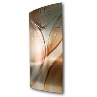 Goldline Metallic Designer-Wanduhr mit leisem Uhrwerk aus Alu
