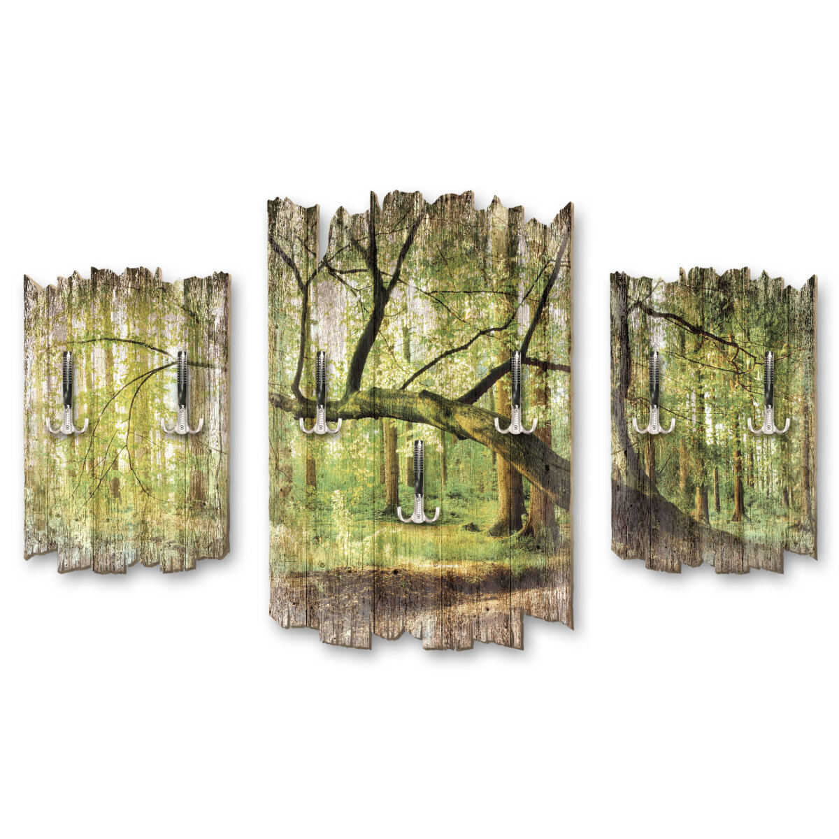 Gebogener Baum Shabby chic 3-Teiler Garderobe aus MDF