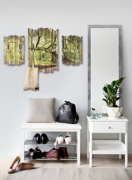 Gebogener Baum Shabby chic 3-Teiler Garderobe aus MDF