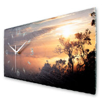 Sonnenaufgang Design-Wanduhr aus Steinguss mit leisem Uhrwerk