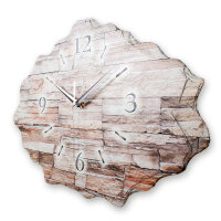 Steinoptik Design-Wanduhr aus Steinguss mit leisem Uhrwerk