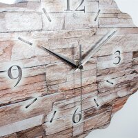 Steinoptik Design-Wanduhr aus Steinguss mit leisem Uhrwerk