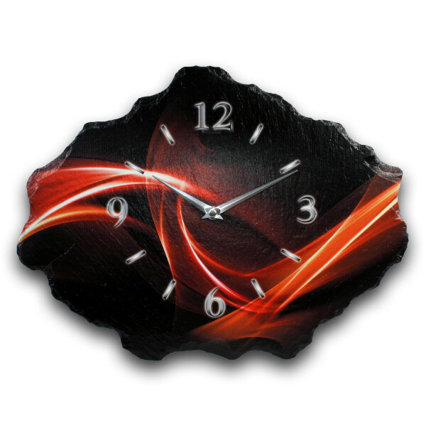 Abstrakt Design-Wanduhr aus Steinguss mit leisem Uhrwerk