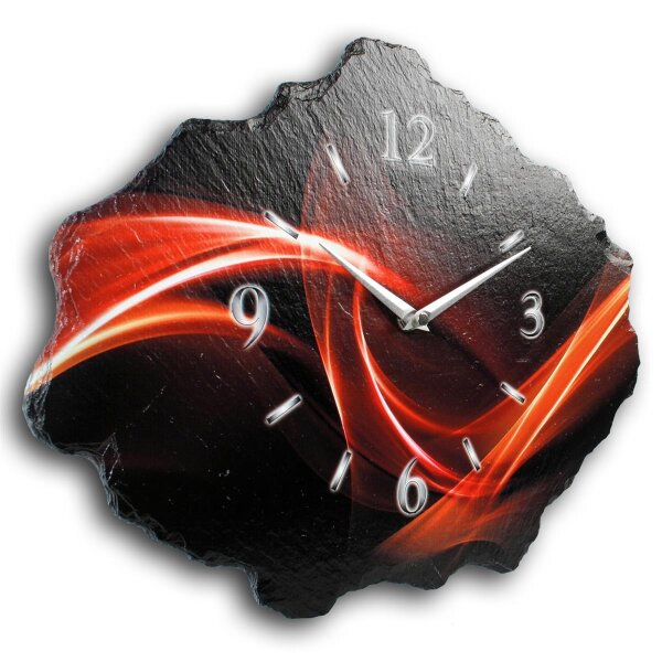 Abstrakt Design-Wanduhr aus Steinguss mit leisem Uhrwerk