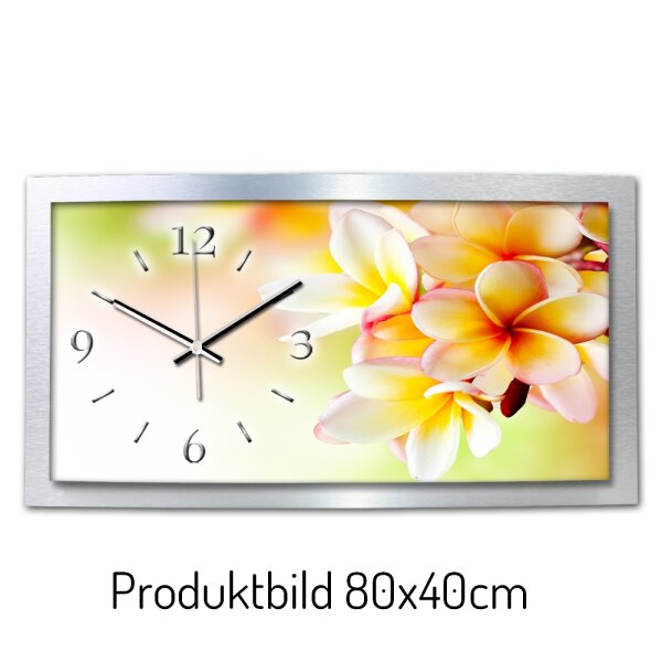 White-Flower – gewölbte 3D-Wanduhr mit...