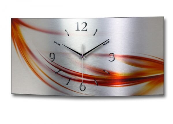 Redline Metallic Designer-Wanduhr mit leisem Uhrwerk aus Alu