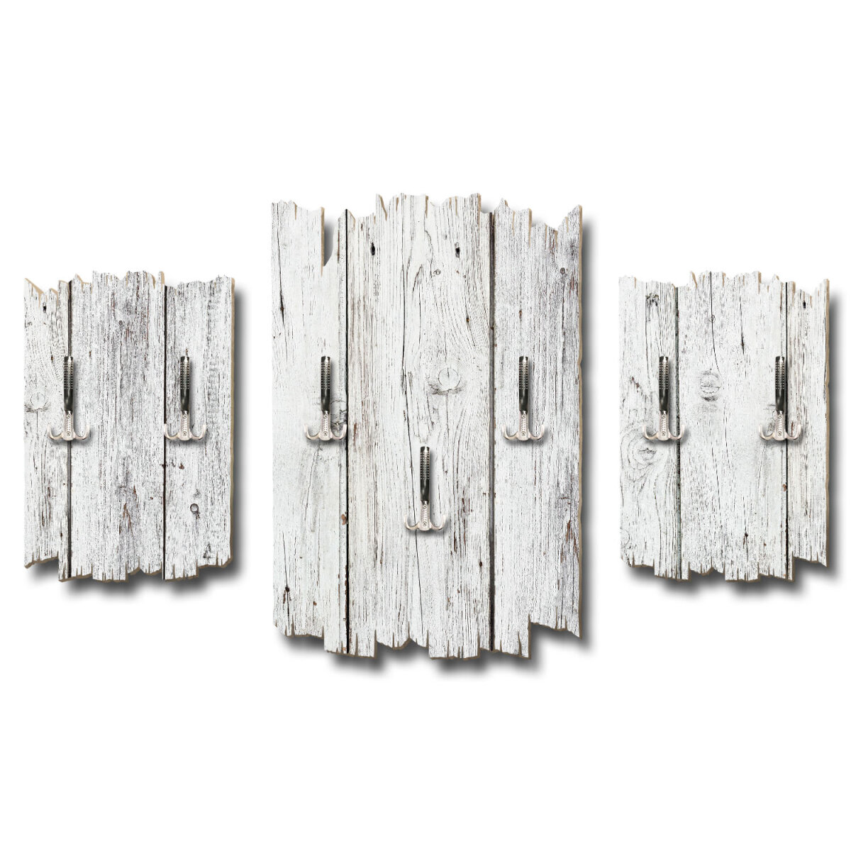 Holzoptik weiß Shabby chic 3-Teiler Garderobe aus MDF