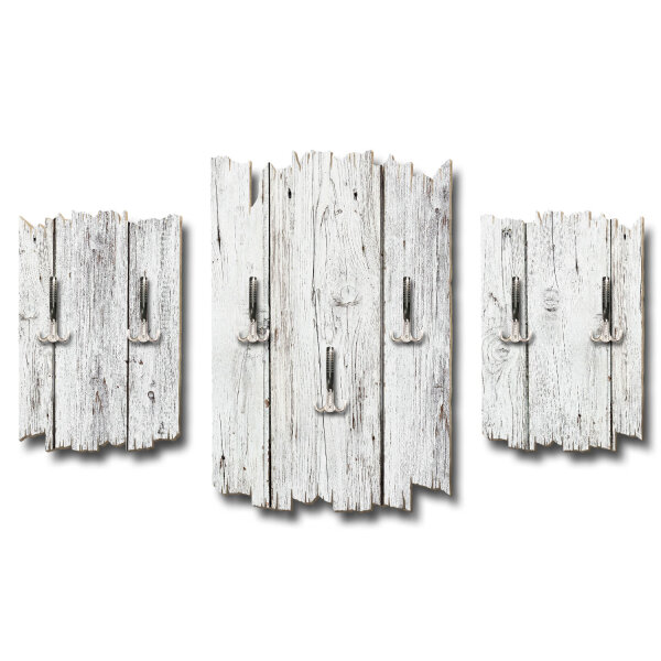 Holzoptik weiß Shabby chic 3-Teiler Garderobe aus MDF