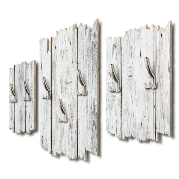 Holzoptik weiß Shabby chic 3-Teiler Garderobe aus MDF