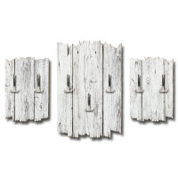 Holzoptik weiß Shabby chic 3-Teiler Garderobe aus MDF