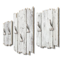 Holzoptik weiß Shabby chic 3-Teiler Garderobe aus MDF