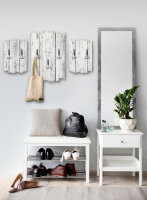 Holzoptik weiß Shabby chic 3-Teiler Garderobe aus MDF
