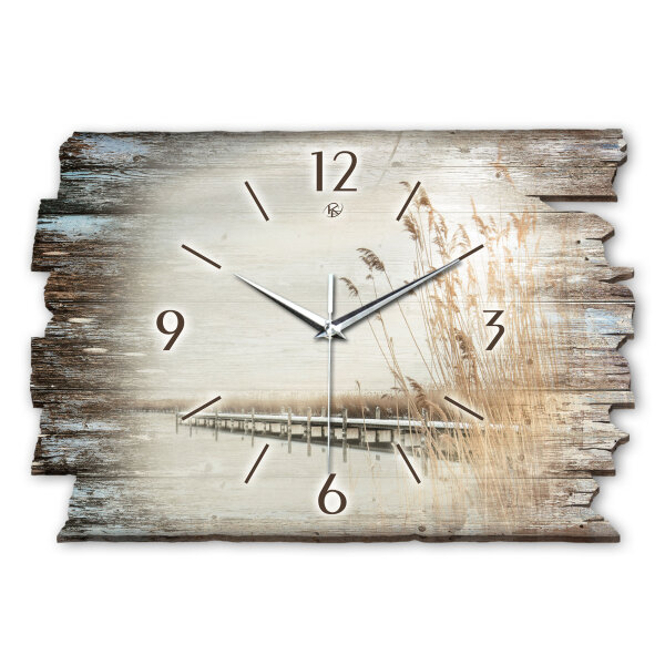 Steg Designer-Wanduhr aus Holz – leises Uhrwerk