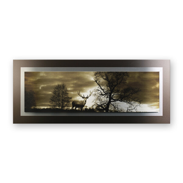 Hirsch – 3D Alu Metallic Wandbild aus...