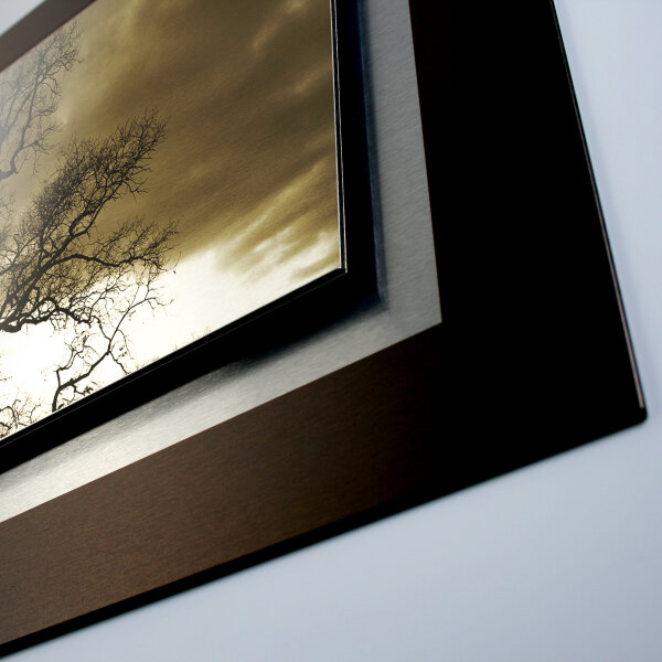 Hirsch – 3D Alu Metallic Wandbild aus gebürstetem Aluminium