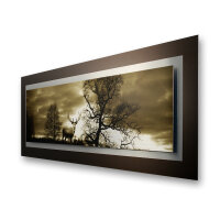 Hirsch – 3D Alu Metallic Wandbild aus gebürstetem Aluminium
