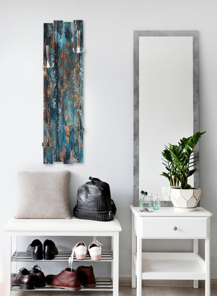 Altes Holz Blau – Shabby Chic Holz-Garderobe aus MDF
