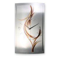 Abstrakte Linien – gewölbte 3D-Metallic-Wanduhr mit Alu-Rahmen