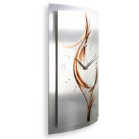 Abstrakte Linien – gewölbte 3D-Metallic-Wanduhr mit Alu-Rahmen