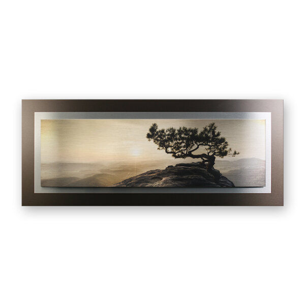 Einsamer Baum – 3D Alu Metallic Wandbild aus...