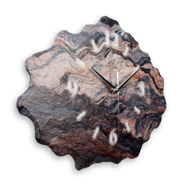 Marmor-Optik dunkel Design-Wanduhr aus Steinguss mit...