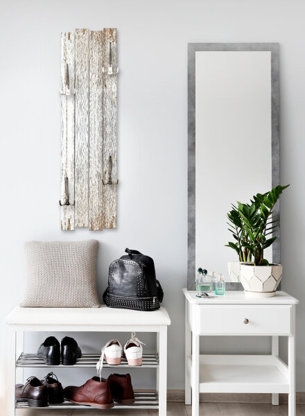 Altes Holz Weiß – Shabby Chic Holz-Garderobe aus MDF