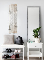 Altes Holz Weiß – Shabby Chic Holz-Garderobe aus MDF