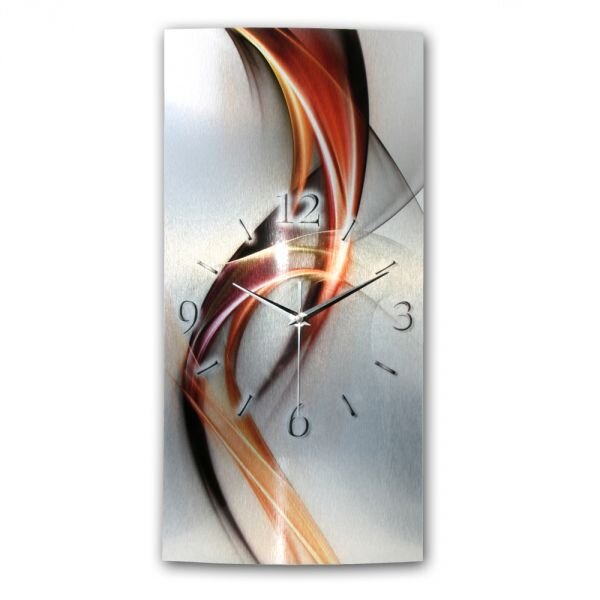 Abstrakt Flame Metallic Designer-Wanduhr mit leisem...