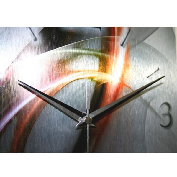 Abstrakt Flame Metallic Designer-Wanduhr mit leisem Uhrwerk aus Alu
