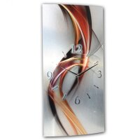 Abstrakt Flame Metallic Designer-Wanduhr mit leisem Uhrwerk aus Alu