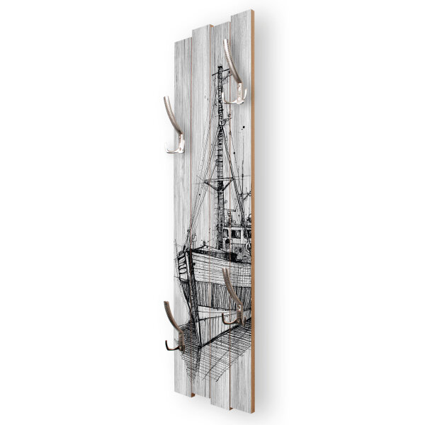 Schiff – Shabby Chic Holz-Garderobe aus MDF