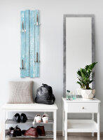 Altes Holz Hellblau – Shabby Chic Holz-Garderobe aus MDF