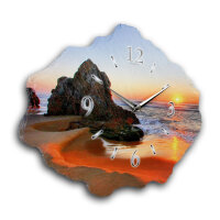 Beach Design-Wanduhr aus Steinguss mit leisem Uhrwerk