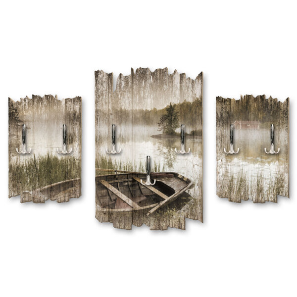 Altes Boot Shabby chic 3-Teiler Garderobe aus MDF