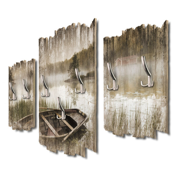 Altes Boot Shabby chic 3-Teiler Garderobe aus MDF