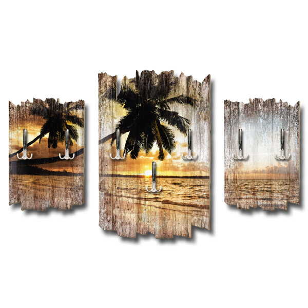 Palmenstrand Shabby chic 3-Teiler Garderobe aus MDF