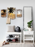 Palmenstrand Shabby chic 3-Teiler Garderobe aus MDF
