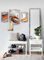 Abstrakte Welle Shabby chic 3-Teiler Garderobe aus MDF