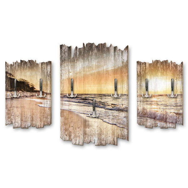 Strandspaziergang Shabby chic 3-Teiler Garderobe aus MDF