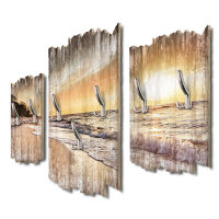 Strandspaziergang Shabby chic 3-Teiler Garderobe aus MDF