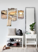 Strandspaziergang Shabby chic 3-Teiler Garderobe aus MDF