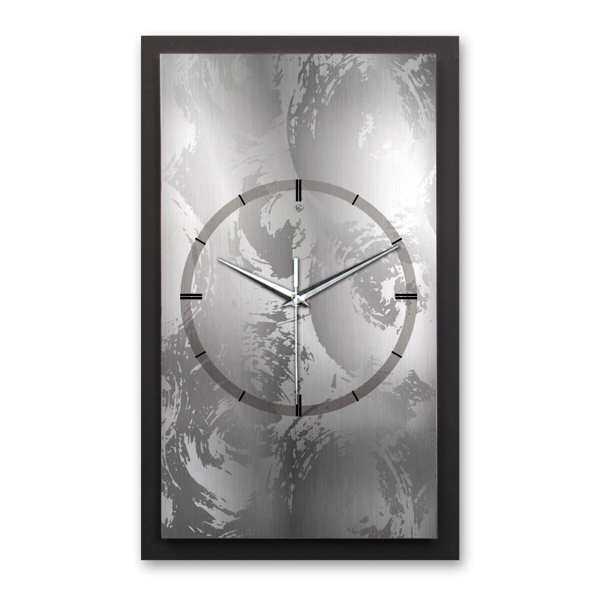 Silver Swirl – Vertora Metallic Wanduhr aus Alu & MDF