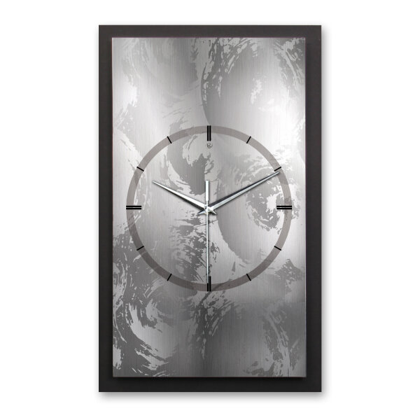 Silver Swirl – Vertora Metallic Wanduhr aus Alu...