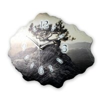 Baum Design-Wanduhr aus Steinguss mit leisem Uhrwerk