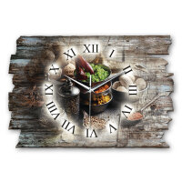 Exotische Gewürze Designer-Wanduhr aus Holz – leises Uhrwerk
