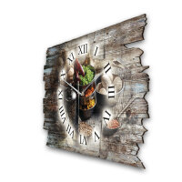 Exotische Gewürze Designer-Wanduhr aus Holz – leises Uhrwerk